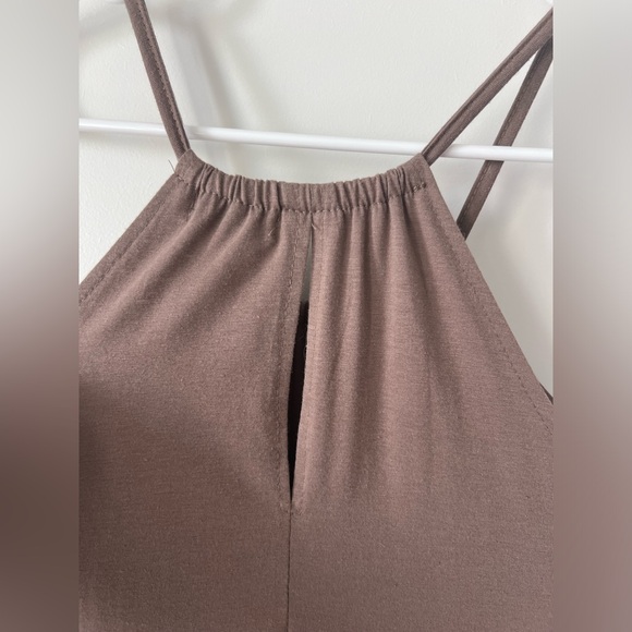 Khaki/Brown Casual Maxi Halter Dress, Size M - Picture 4 of 7